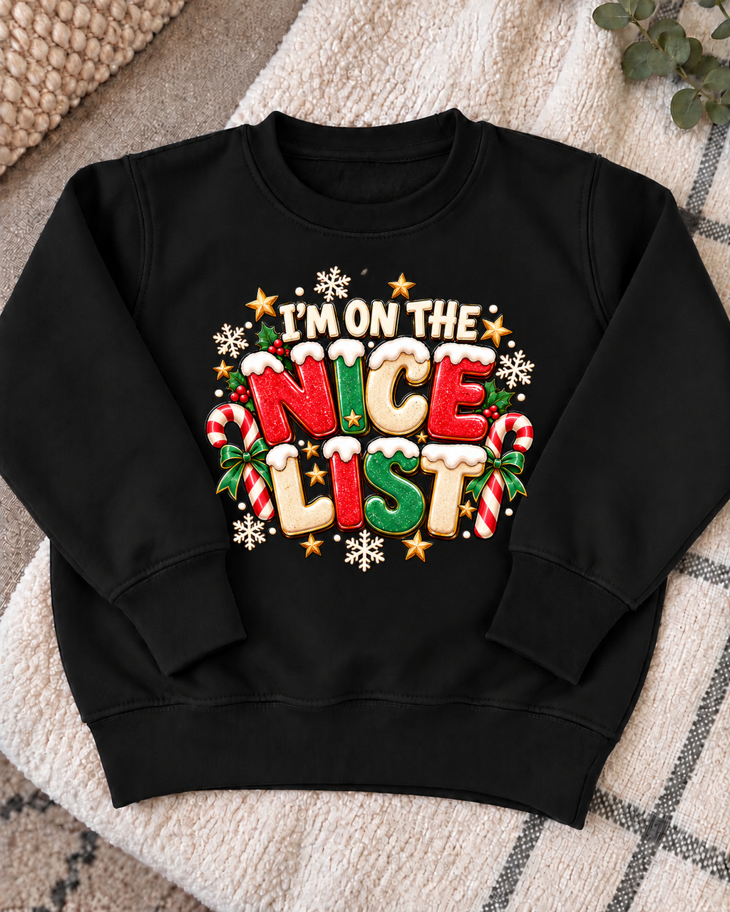 I'm on the nice list Christmas jumper