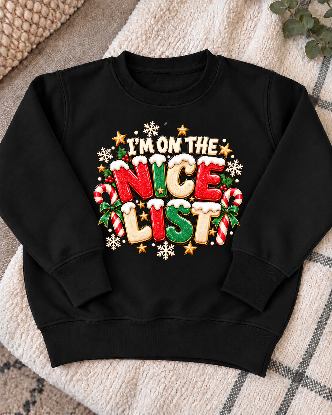 I'm on the nice list Christmas jumper