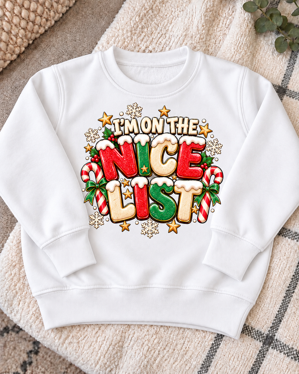 I'm on the nice list Christmas jumper