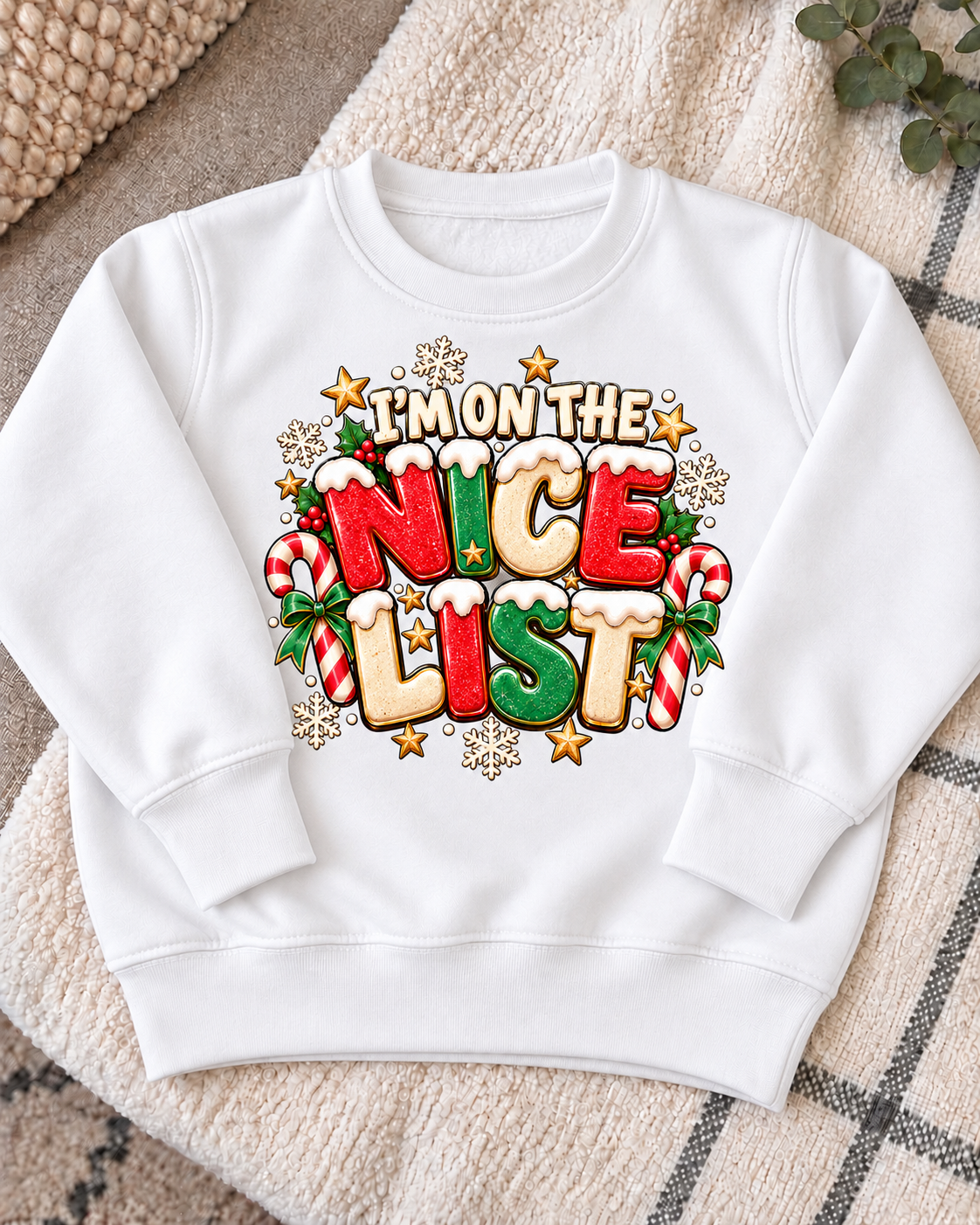 I'm on the nice list Christmas jumper