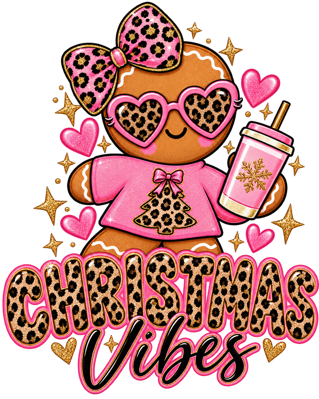 Original Mini and Wild Christmas Vibes gingerbread print artwork