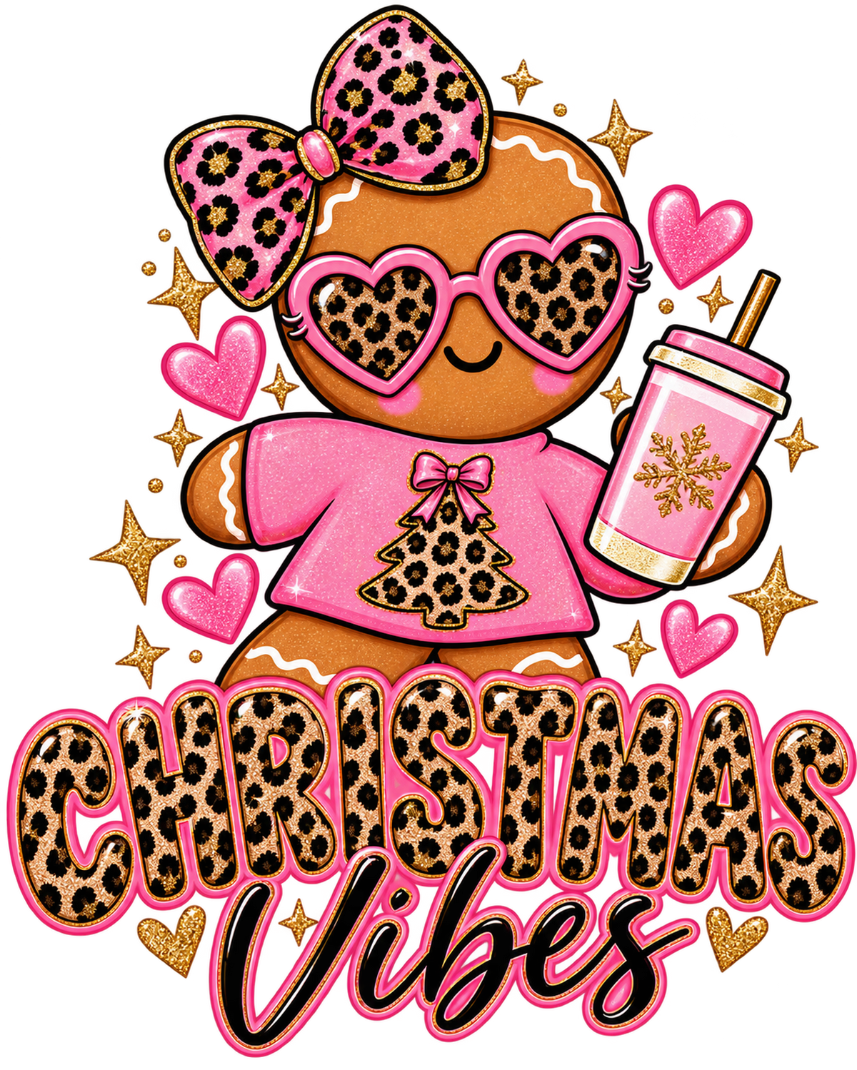 Original Mini and Wild Christmas Vibes gingerbread print artwork