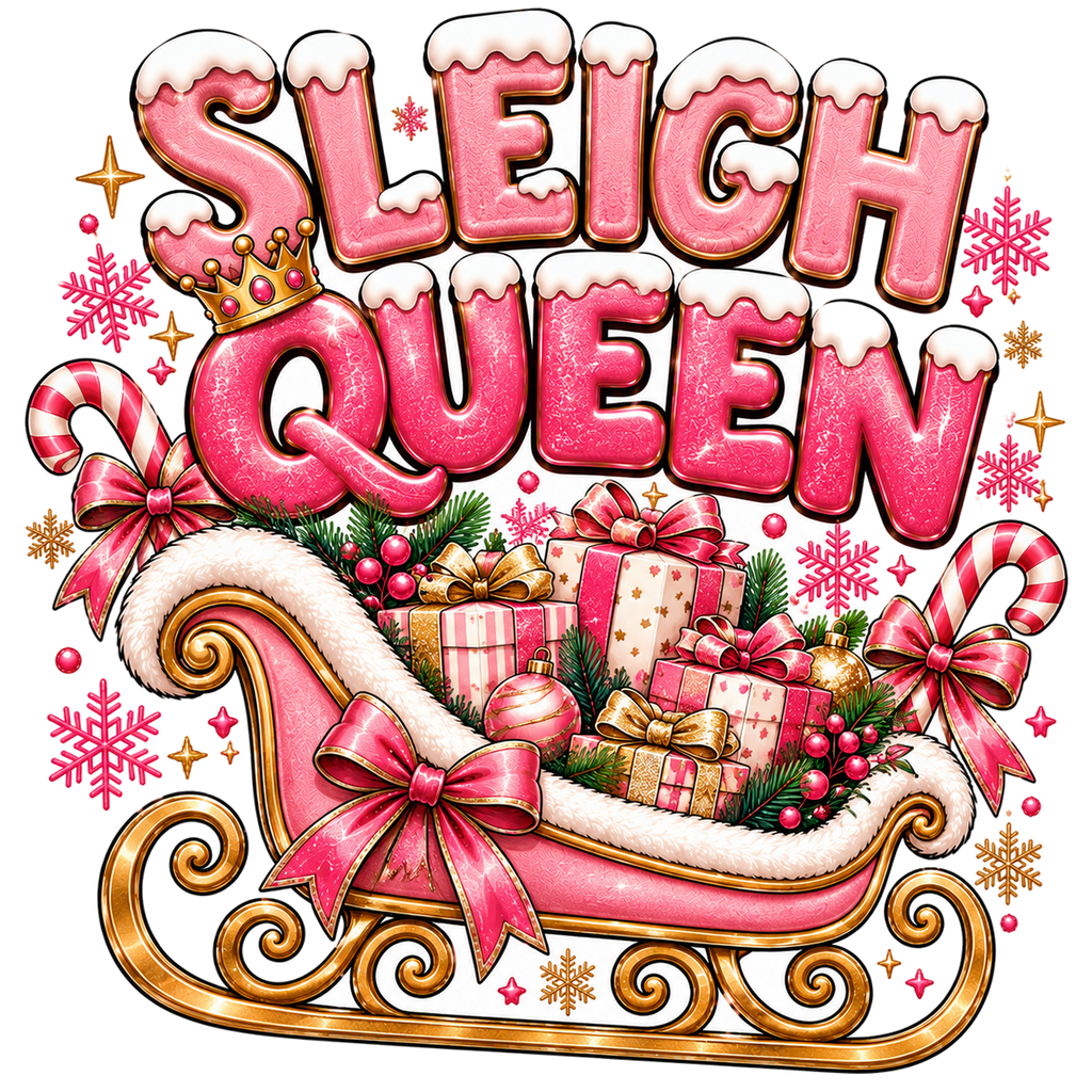 Original Mini and Wild Sleigh Queen festive print artwork