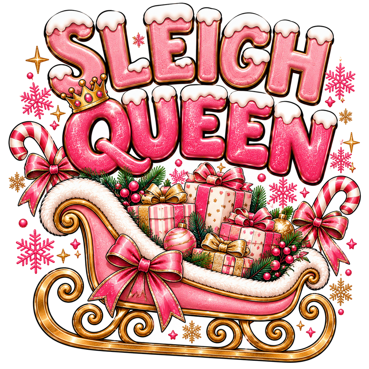 Original Mini and Wild Sleigh Queen festive print artwork